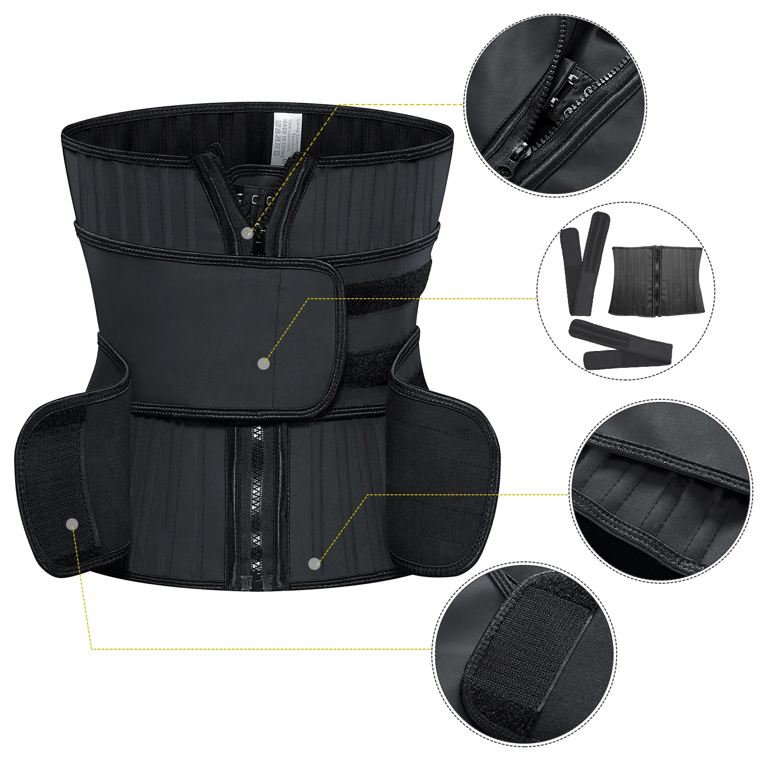 

PINSEN Private LOGo Custom Service Waist Trimmer Double Compression Removable Belt Women 9 25 bones Latex Waist Trainer Slim