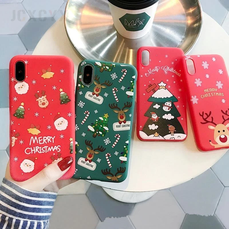 

Luxury Christmas tree snowman elk Santa cute funny soft silicone phone case for iphone X XR XS 11 Pro Max 7 8 plus lovely cover