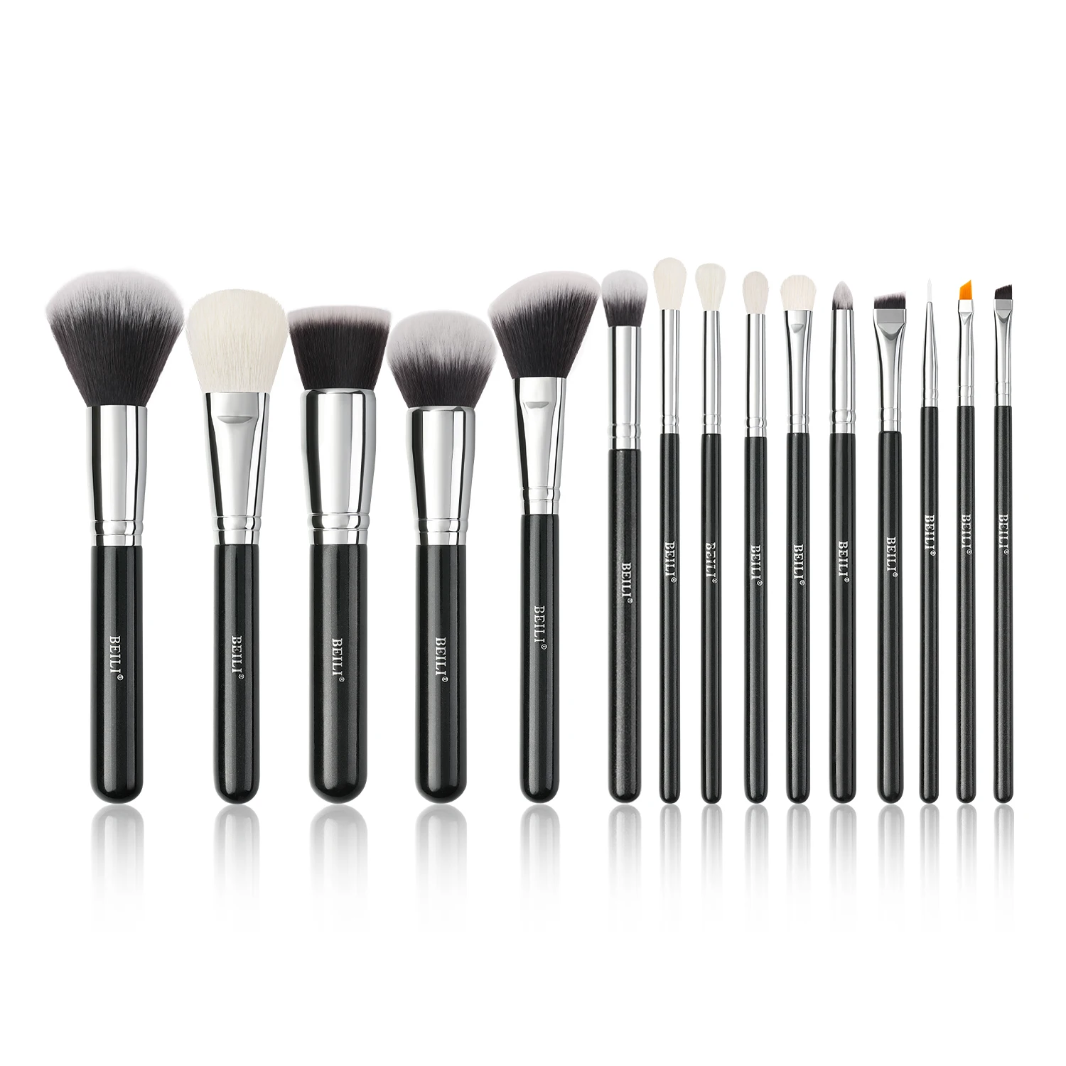 Professional Black Makeup Brush Set Beauty Manufacturer's Natual Goat Hair Foundation Blending Cosmetic Tools Kit