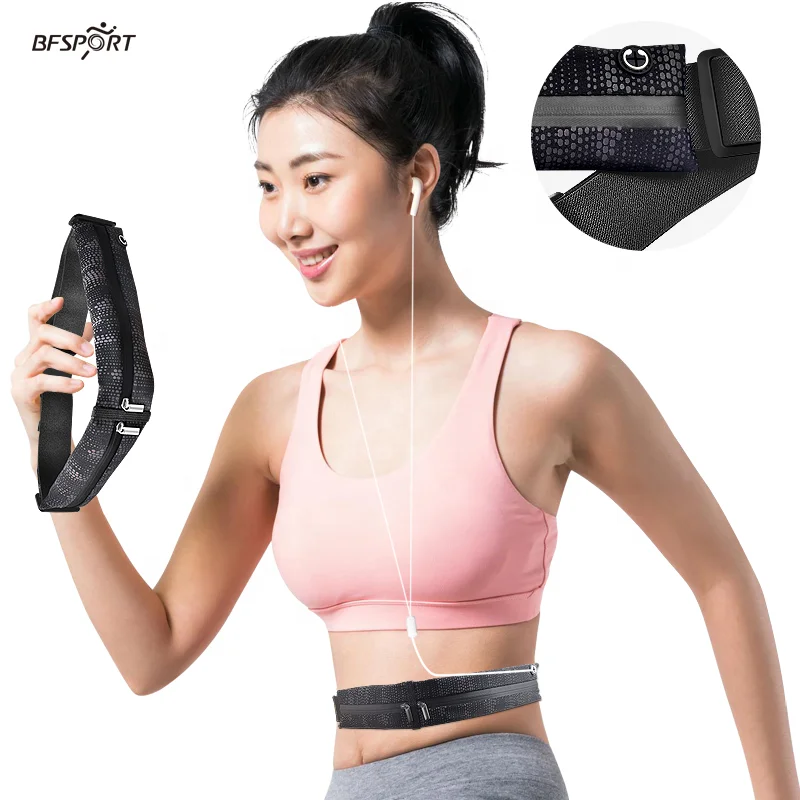 

running jogging waterproof mobile phone waist bag, Black
