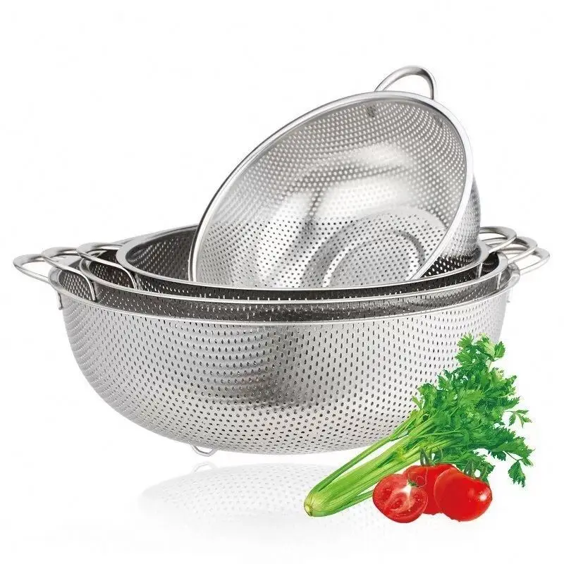 

Stainless steel strainer kitchen strainer food bucket washing pot strainer bowl rice colander