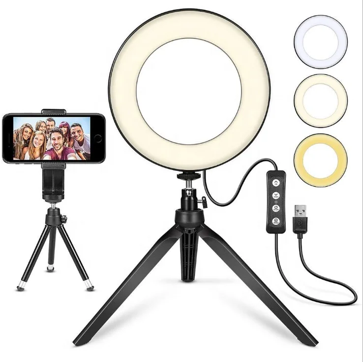 Camera Video Photo Light Photography Lamp Makeup Ring Led Light with Tripod Stand Power controllable Multimedia Live