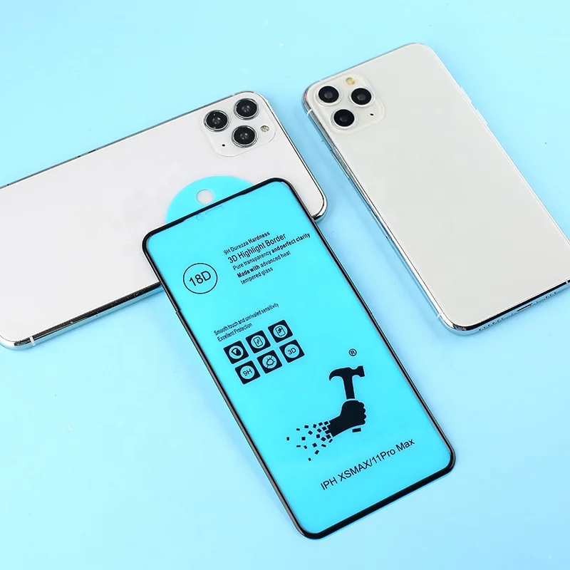 

18D Mica De Vidrio Templado Para Celular for Iphone Samsung Mobile Phone Full Glue Tempered Glass Privacy Screen Protector Film, Black;white