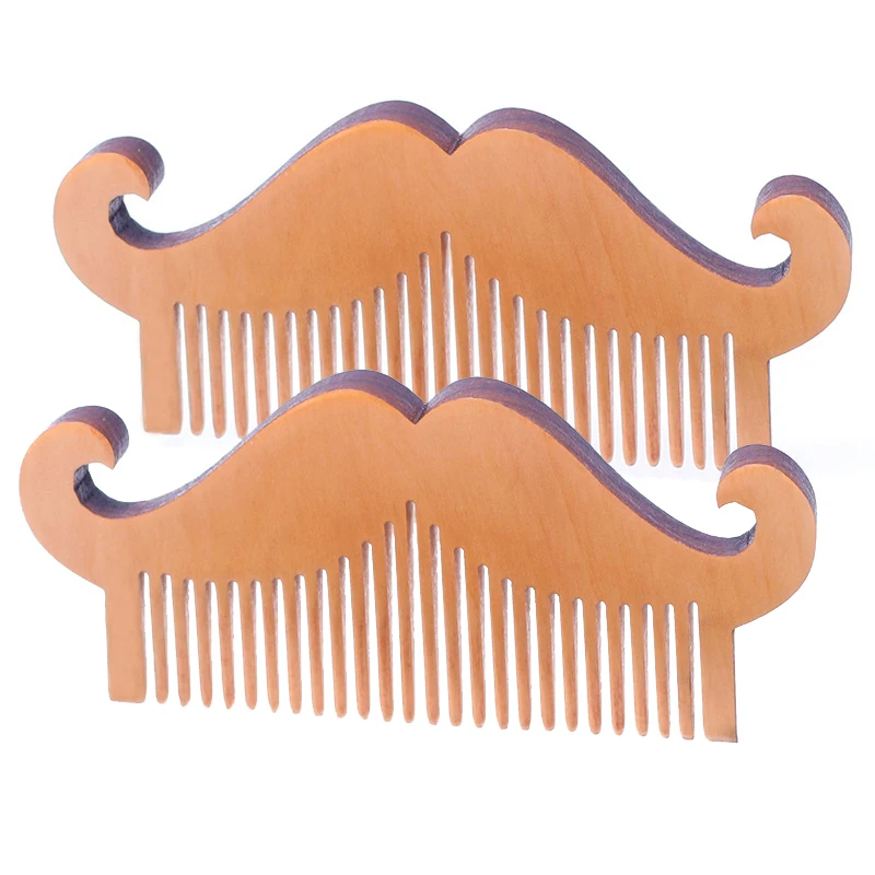 

Customized Logo highest quality wood hair beard straightener wooden comb bulk, Light brown/deep brown