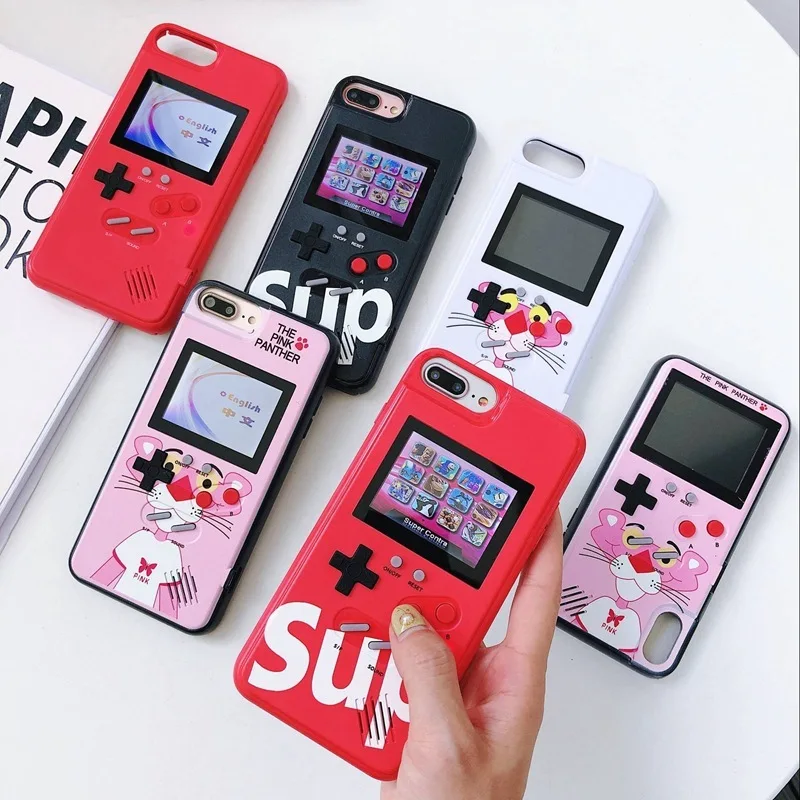 

2020 Color Screen Handheld 36 Kinds Classic Cell Mobile Gaming Console Player Video Retro Game Phone Case for iPhone 11 12, Multi