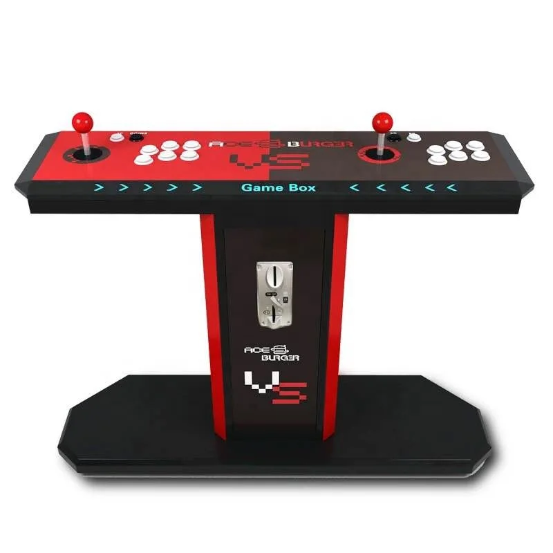 

2019 Latest fighting game with the cheapest game console with joystick arcade for sale, Black + red