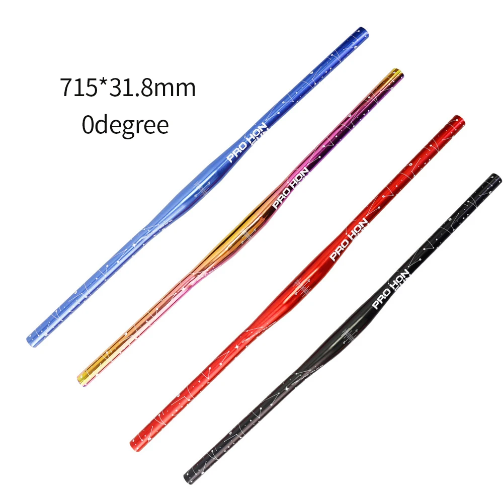 

Mountain cycling folding bike ultralight handlebar aluminum alloy rainbow color 0 degree 715mm bicycle handle bar parts, Black/red/blue/rainbow color