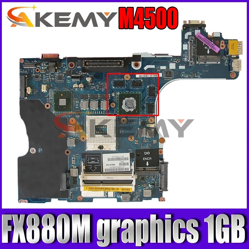 

Akemy For Dell M4500 Laptop Motherboard NAL22 LA-5573P QM57 DDR3 Free CPU FX880M graphics 1GB