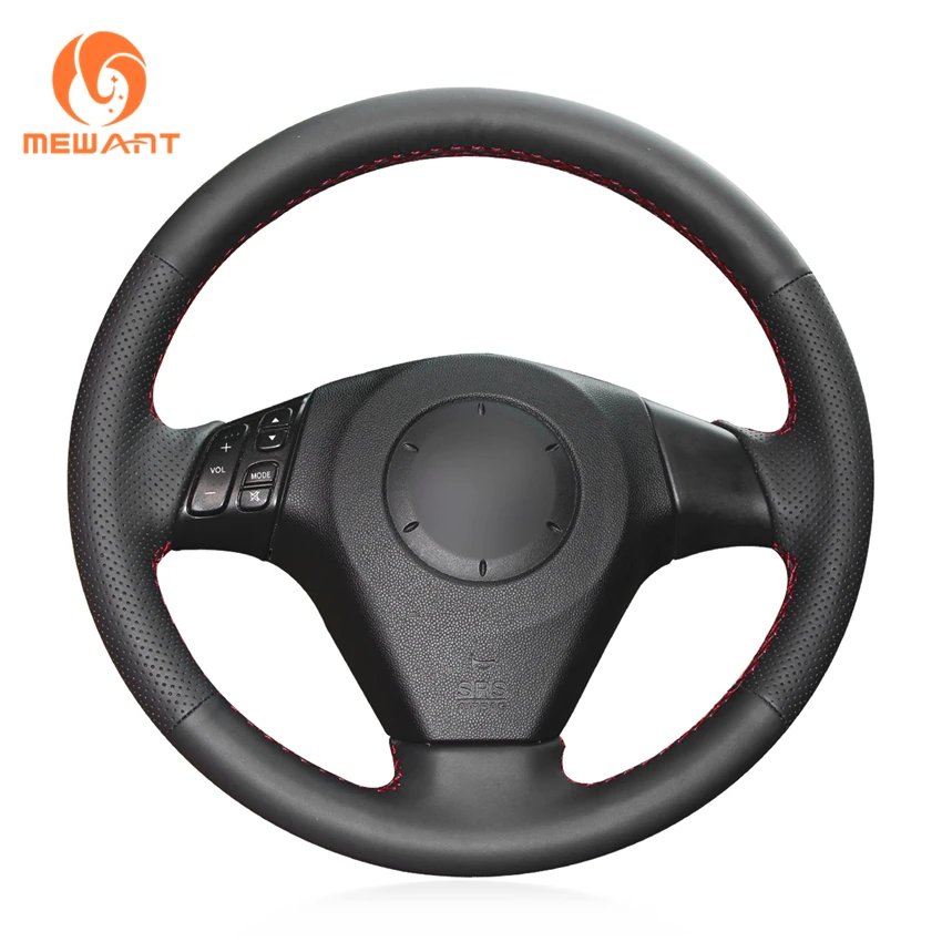 

MEWANT Cute Carbon Fiber Genuine Leather Steering Wheel Cover For Mazda 3 Axela 2003-2009/ 5 2004-2010 / 6 Atenza 2004-2008