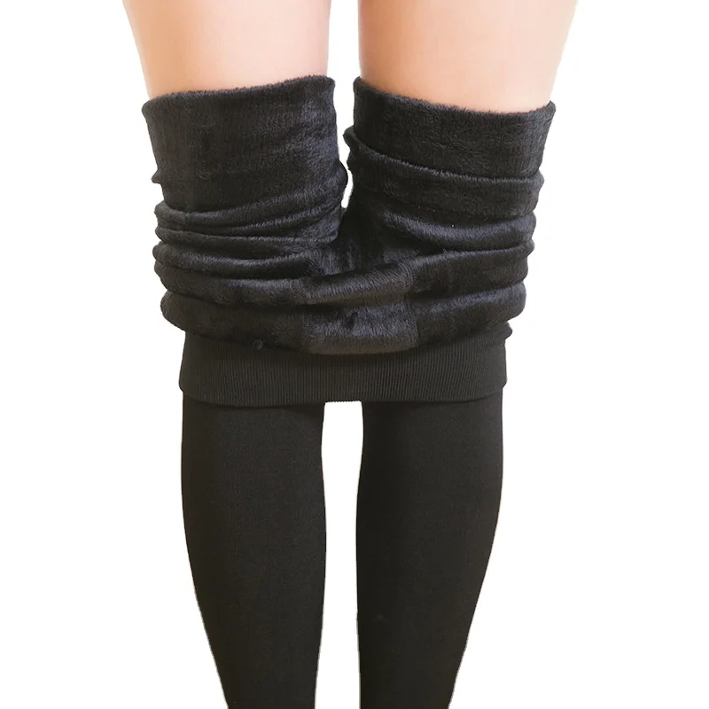 

Wholesale Cheap Price Thermal Leggings For Women 200 g Winter Thicken Warm Fleece Fuzzy Warm Women Leggings, Multi color optional