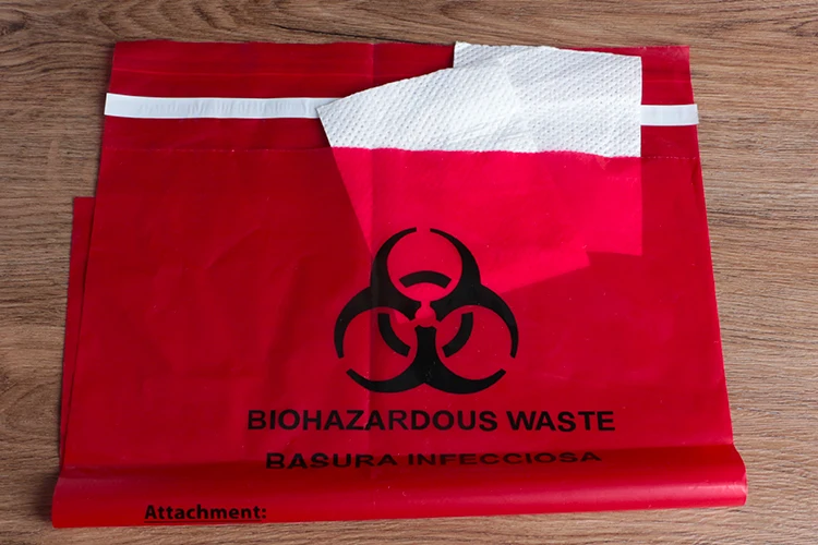 Medical Wet Biohazard Waste Laboratory Bag Absorbent Pad High