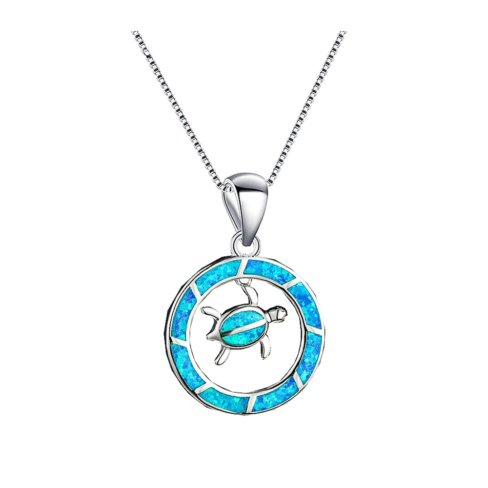 

Europe and the United States new blue smart turtle necklace turtle pendant sweater chain