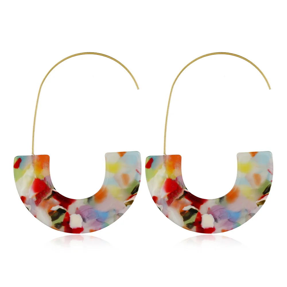

Wholesale Custom Cuff Earrings 2021 Women Acrylic Resin Earrings, Colorful