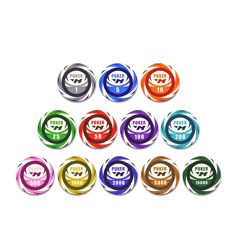 

YH Professional Used EPT Poker Chips Ceramic Deluxe Poker Chip Game Set With Case, 10 colors choose/custom design