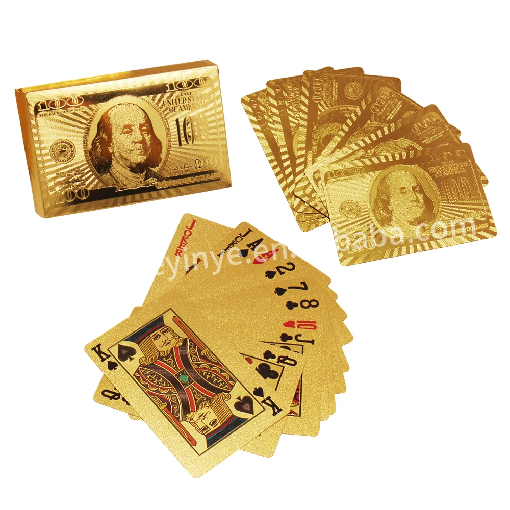 

Wholesale Gold Playing Cards 24K Gold Plated Playing Cards, 4c/pantone