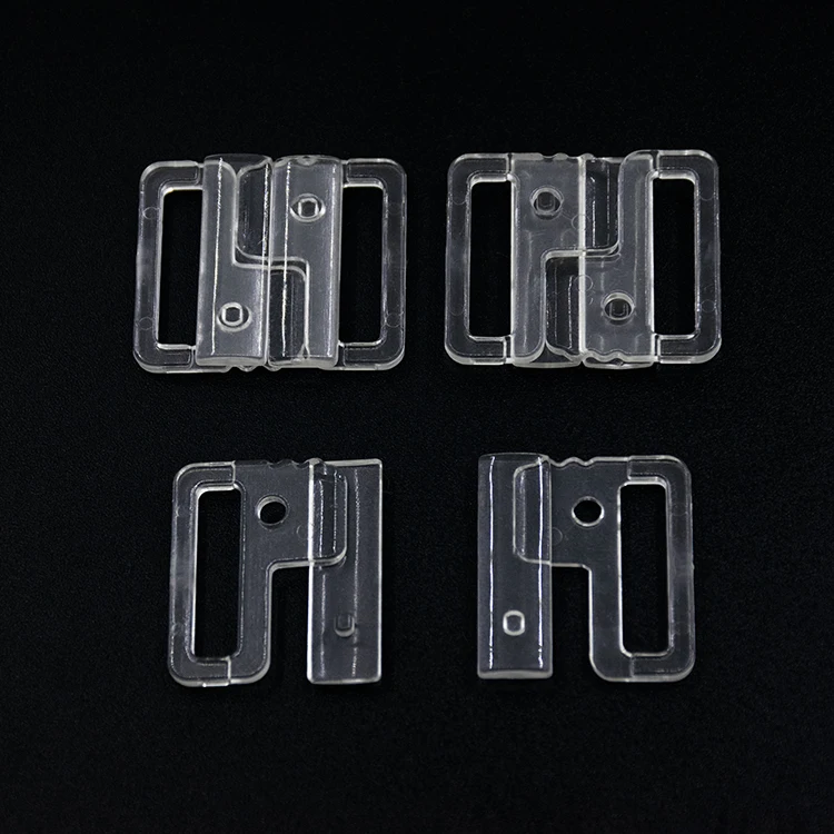 

Wholesale White Black Clear Plastic Lingerie Accessory Sewing Bikini Bra Clips Clasps, Black/ white /transparent,custom