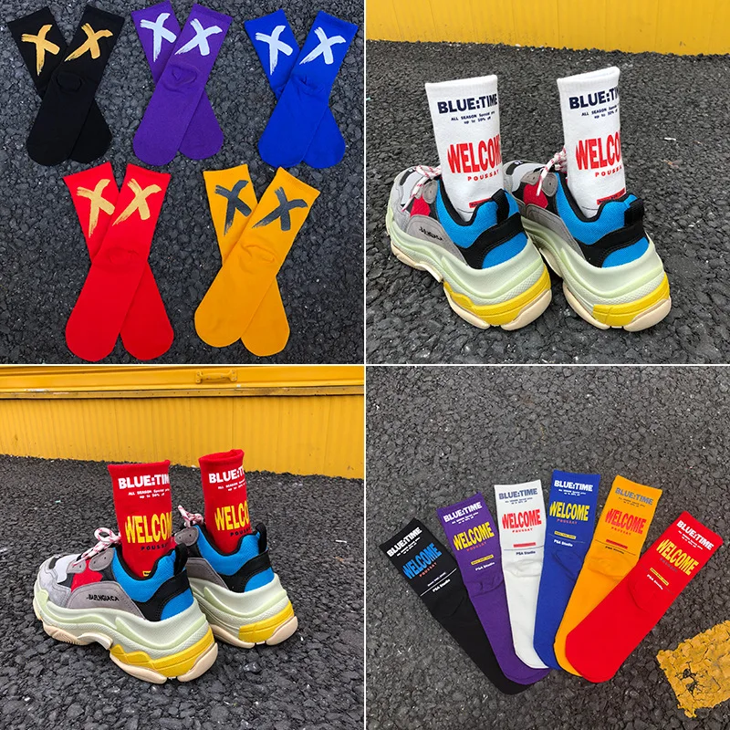 

Popular fashion cool socks double couple custom socks logo skate socks for couples, Picture colors