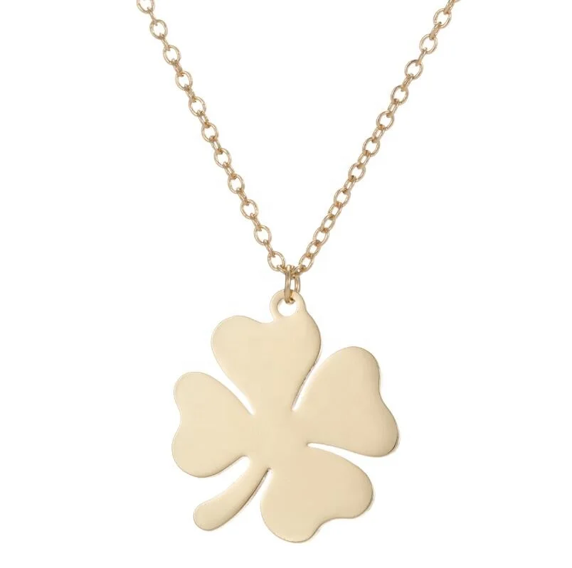 

Cute Lucky Clover Pendant Four Leaf Clover Customized Shape Pendants Stainless Steel Necklace for Women