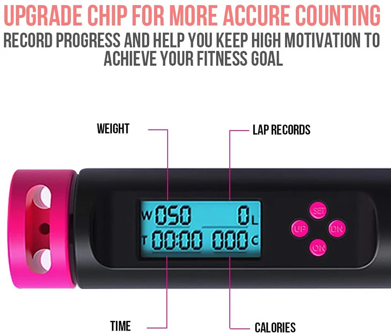 Calorie Counter Jump Rope Digital Weighted Counting Speed Skipping Rope  Adjustable Cordless Jumping Rope with Time Setting