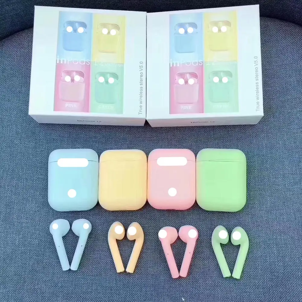 

wireless 5.0 inpods12 i9s i11 i12 TWS earphone for iphone x 8 For All Type Phones Auto Connect wireless earphone, Colors customized