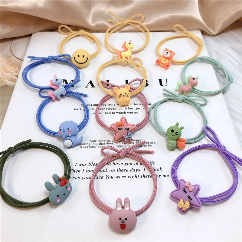 

Free Shipping cute Korean small animal resin unicorn hair band rubber band Internet celebrity high elastic hair rope