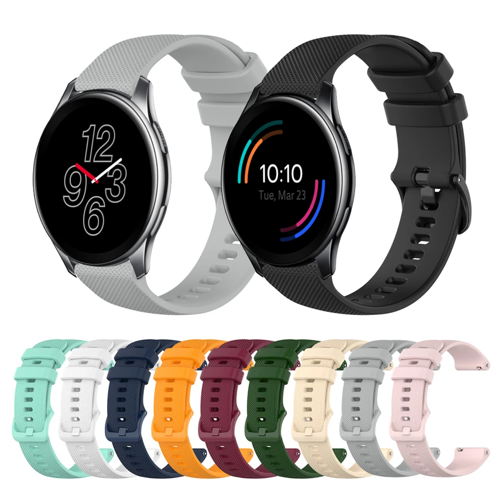 

Lianmi Silicone Strap For Oneplus Watch Band Wristband Bracelet 20mm Texture Watchband OnePlus Straps, Multi colors/as the picture shows