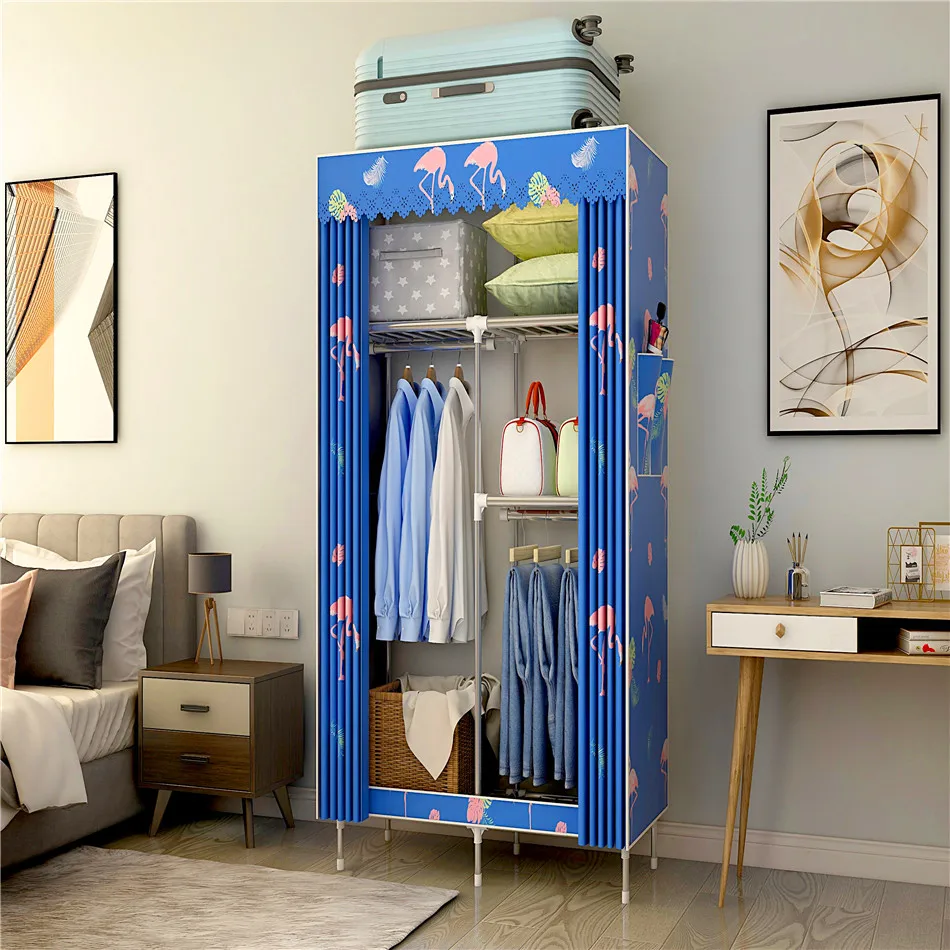 木制实木便携式衣柜火烈鸟图案