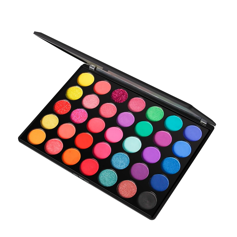 35 Colors Square Bulk Big Black Glitter Eyeshadow Palette High Pigment
