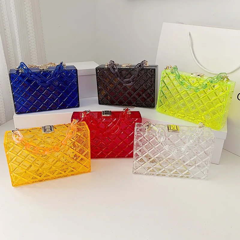 

Transparent Ladies Jelly Purses Amazon Summer Style New Shoulder Chain Bags Women Handbags 2021