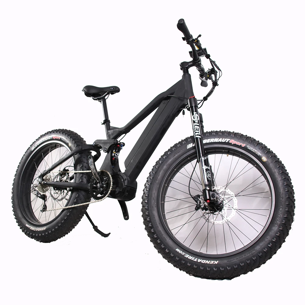 

2020 New Electric Fat Bike full suspension mountain bike bafang G510 mid drive electric bike