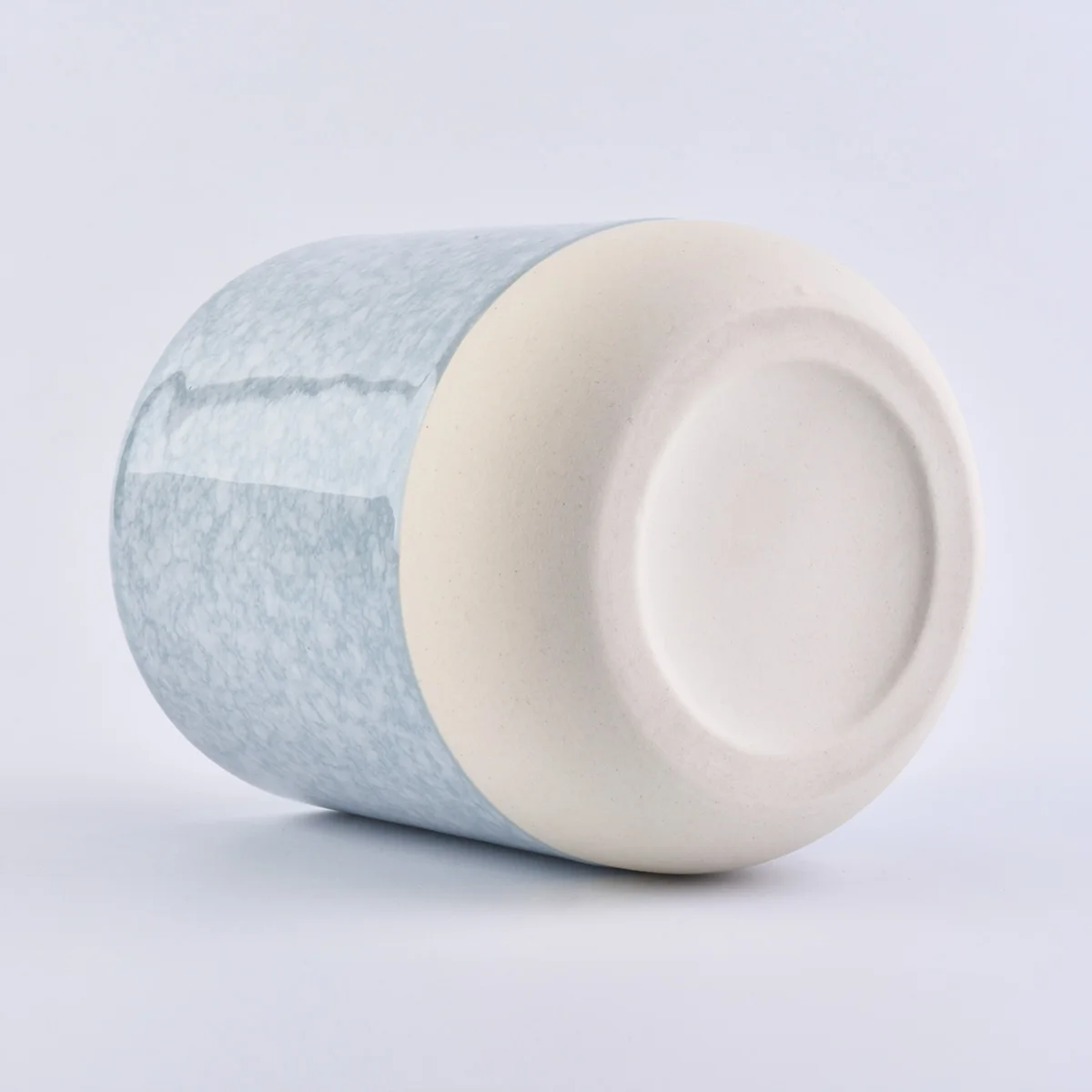 blue ceramic candle holder