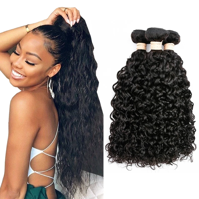 

8-30inch 10A Grade Peruvian Hair Virgin Brazilian Hair Bundles Water Wave Human Hair Extension