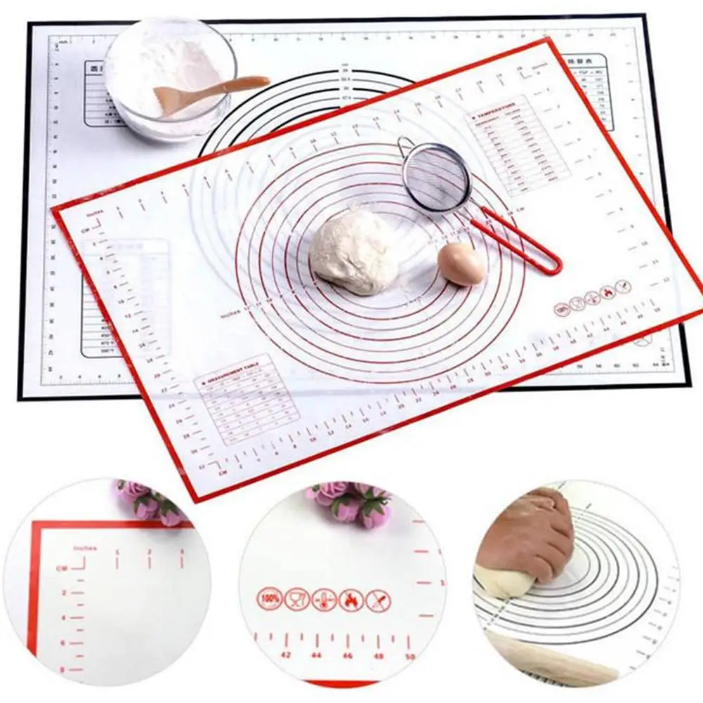 

Silicone Baking Mat Liners Pizza Dough Maker Pastry Rolling Dough Non-stick Mat Grill Kneading mat Sheet, Custom color