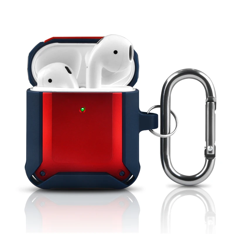 

For Apple Airpods 2/3 Charging Case Soft TPU Hard PC shockproof Suitcase for Airpods Protective Cover with keychain strap