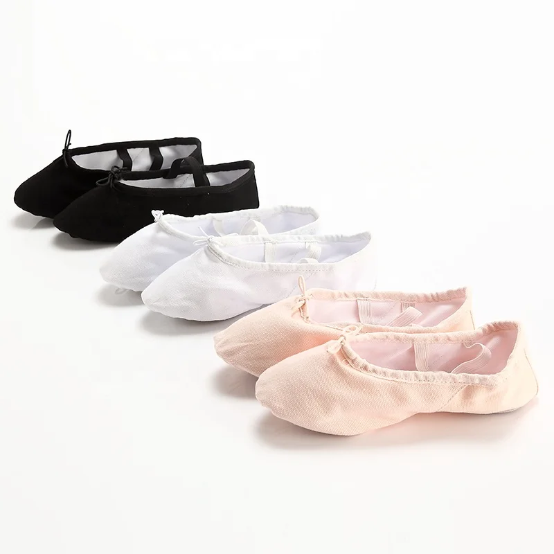 

Cheap Wholesale Canvas Ballet Shoes Split Sole Ballet Slippers Ballerina Dance Shoes for girl women kids, Customerized