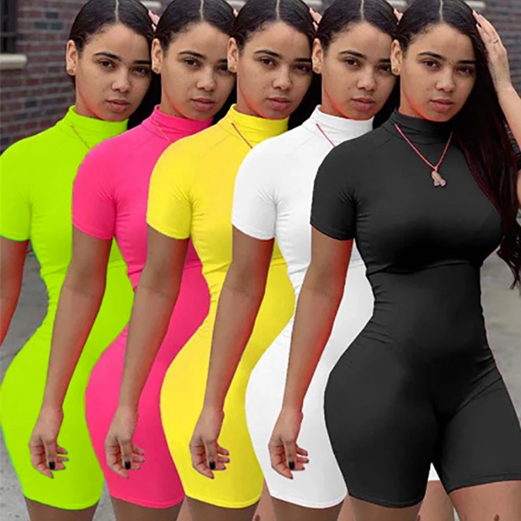 

Aliexpress Amazon Fashion High Elasticity Sexy Tights Sports Fitness Running Jumpsuit Bodycon Jumpsuit Plus Size Jumpsuit, White, yellow, red, black, neon green