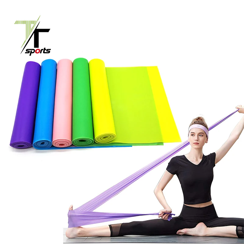

TTSPORTS Workout Bands Resistance Bands Wholesale Latex Free Stretch Training Elastic Flat Yoga Resistance Band Roll, Customized color