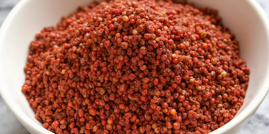 Collection of spices including Sichuan pepper corns