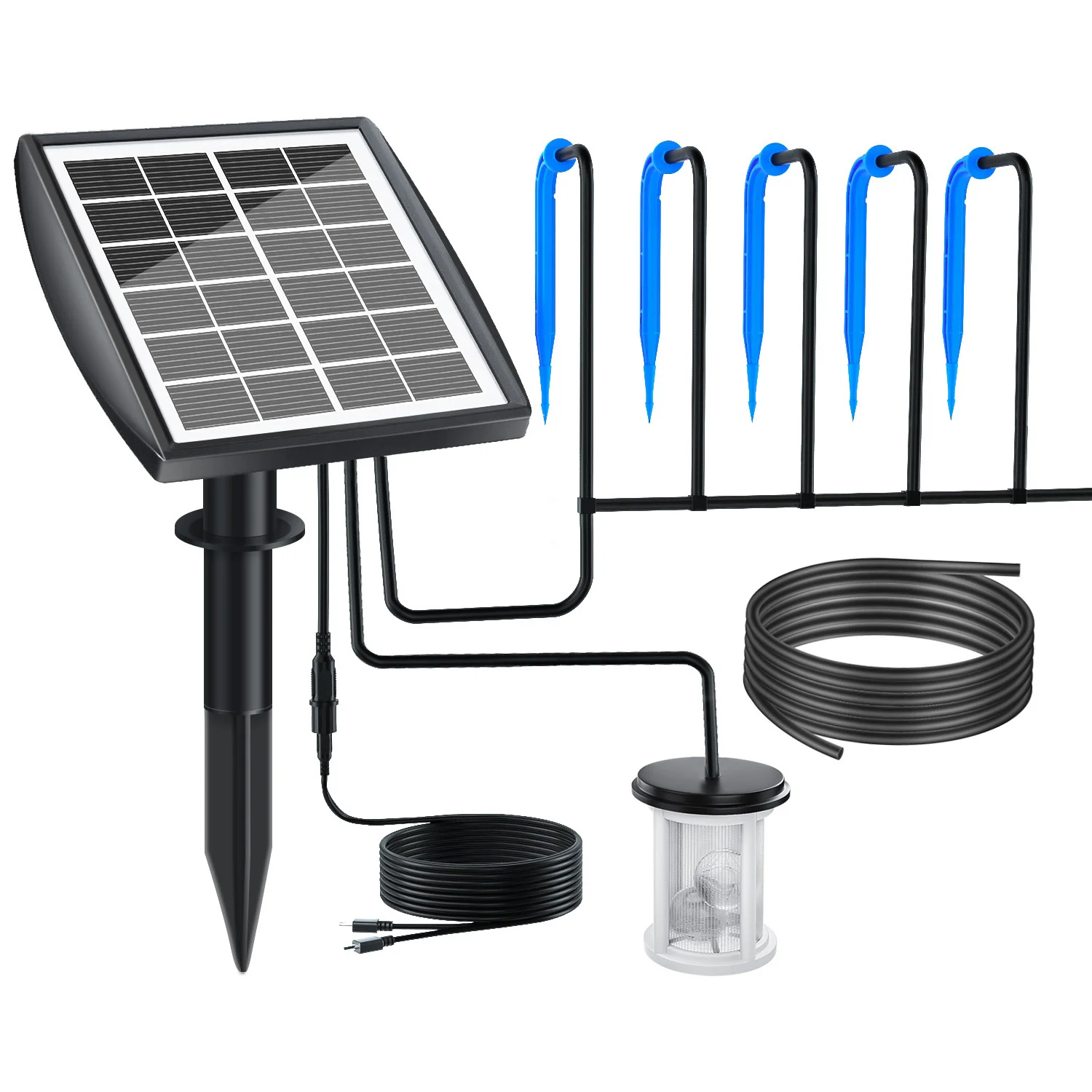 

solar drip irrigation kit plant system Easy DIY Watering System Supported 15Pots Automatic drip irrigation system for home