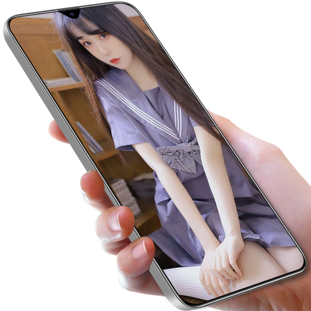 

2021 new mobile phone P50pro water drop large screen Android smartphone, Black/ green/white