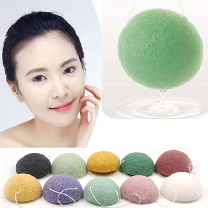 

OEM Natural Face Skin Makeup Exfoliating Sponge Facial Bath Hypoallergenic Cleaning Removal Cognac Konjac Puff Sponge, Different colors