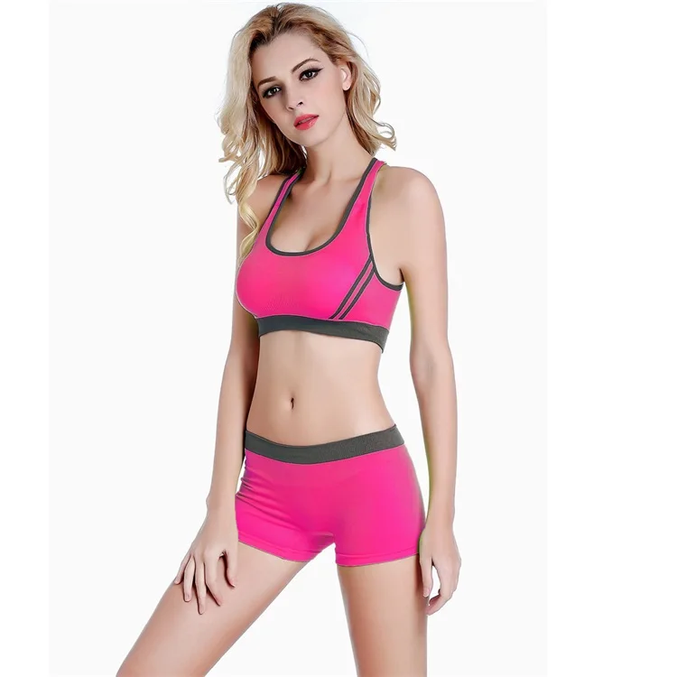 

Wholesale Women Cross Halter Sport Bra Seamless Gym Running Sports Shorts and Bra Set Opp Bag Customized Fitness & Yoga Wear, As pictures or customized
