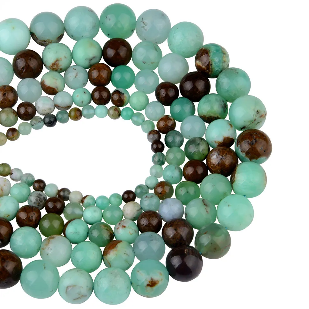 

4 6 8 10 12mm Round Chrysoprase Natural Stone Loose Beads for Bracelet Making
