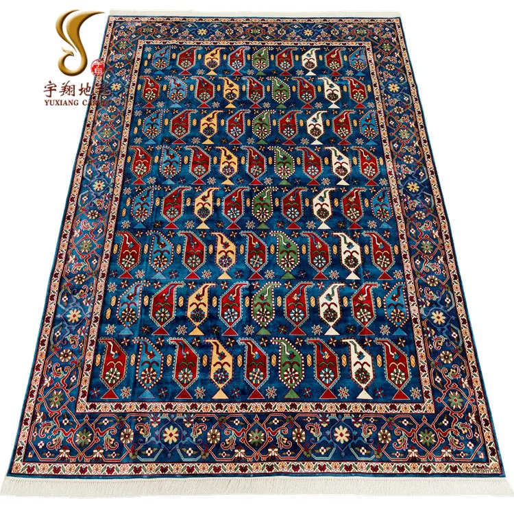 

Factory Free Shipping 200x300 cm Sky Blue Persian Paisley Handmade Azerbaijan Carpets