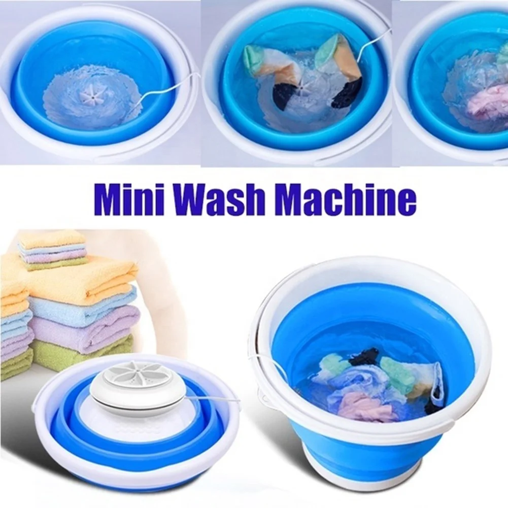 
Folding Laundry Tub Basin Portable Mini Washing Machine Automatic Clothes Washing Bucket 