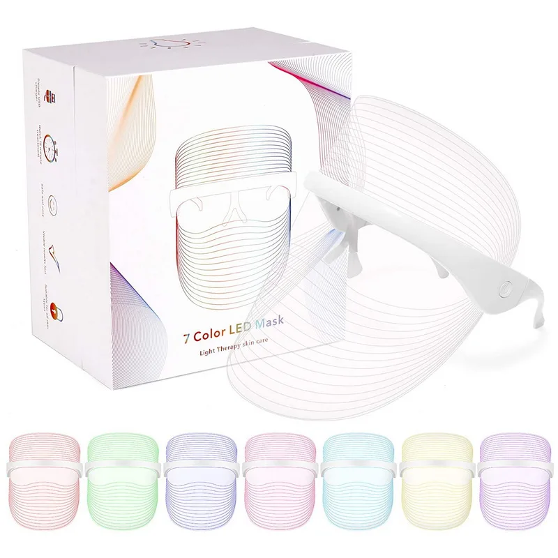 

New Product 7 Colors Led Rechargeable Skin Care Beauty Mask Pdt Led Facial Machine Light Up Therapy Led Face Mask