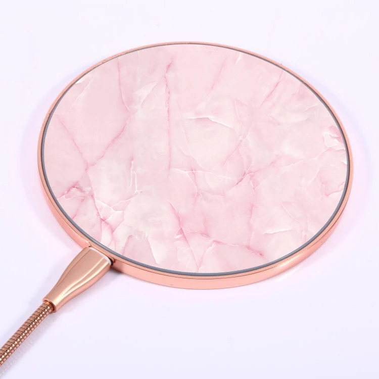 

OEM 15W fast marble wireless charger qi wireless phone charger, Gold rose gold black