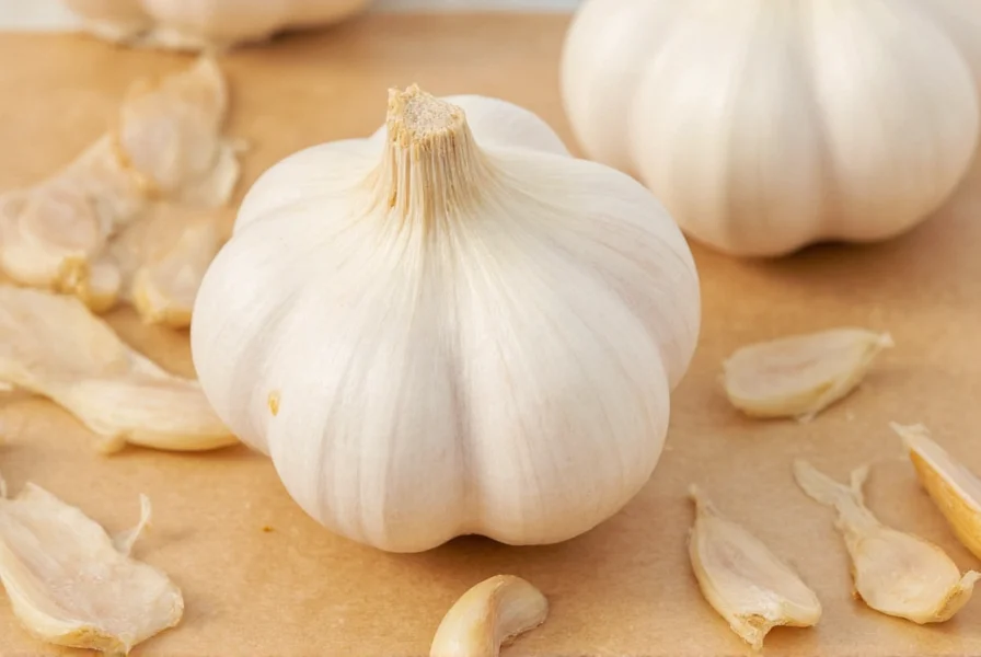 Close-up of raw garlic cloves showing texture and color