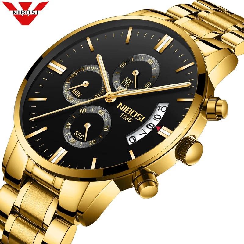 

Free shipping NIBOSI Men Watches Luxury Famous Top Brand Men's Fashion Casual Dress Watch Military Quartz Wristwatches