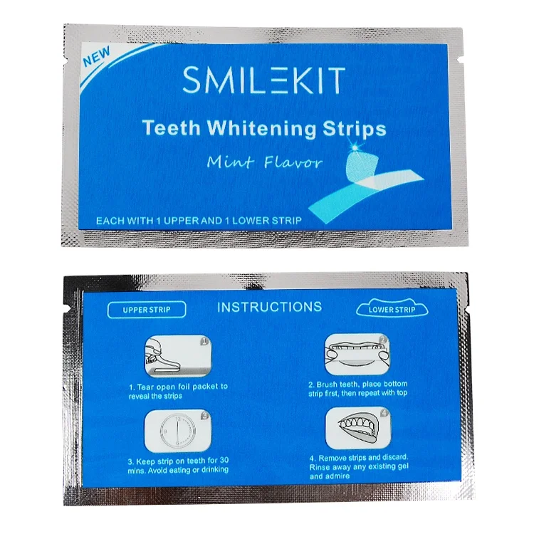 

Smilekit Free Sample Oral Hygiene Elastic Gel Whitening Teeth Strips, Green bule